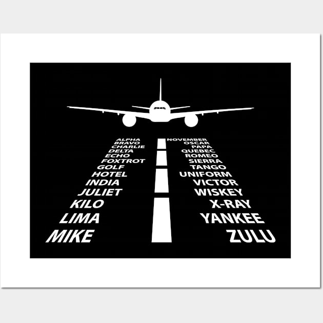 Phonetic Alphabet Pilot Airplane Funny Aviation Gift Wall Art by GreatDesignsShop